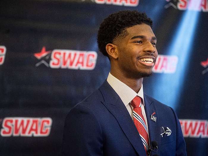Jackson State QB Shedeur Sanders at media day